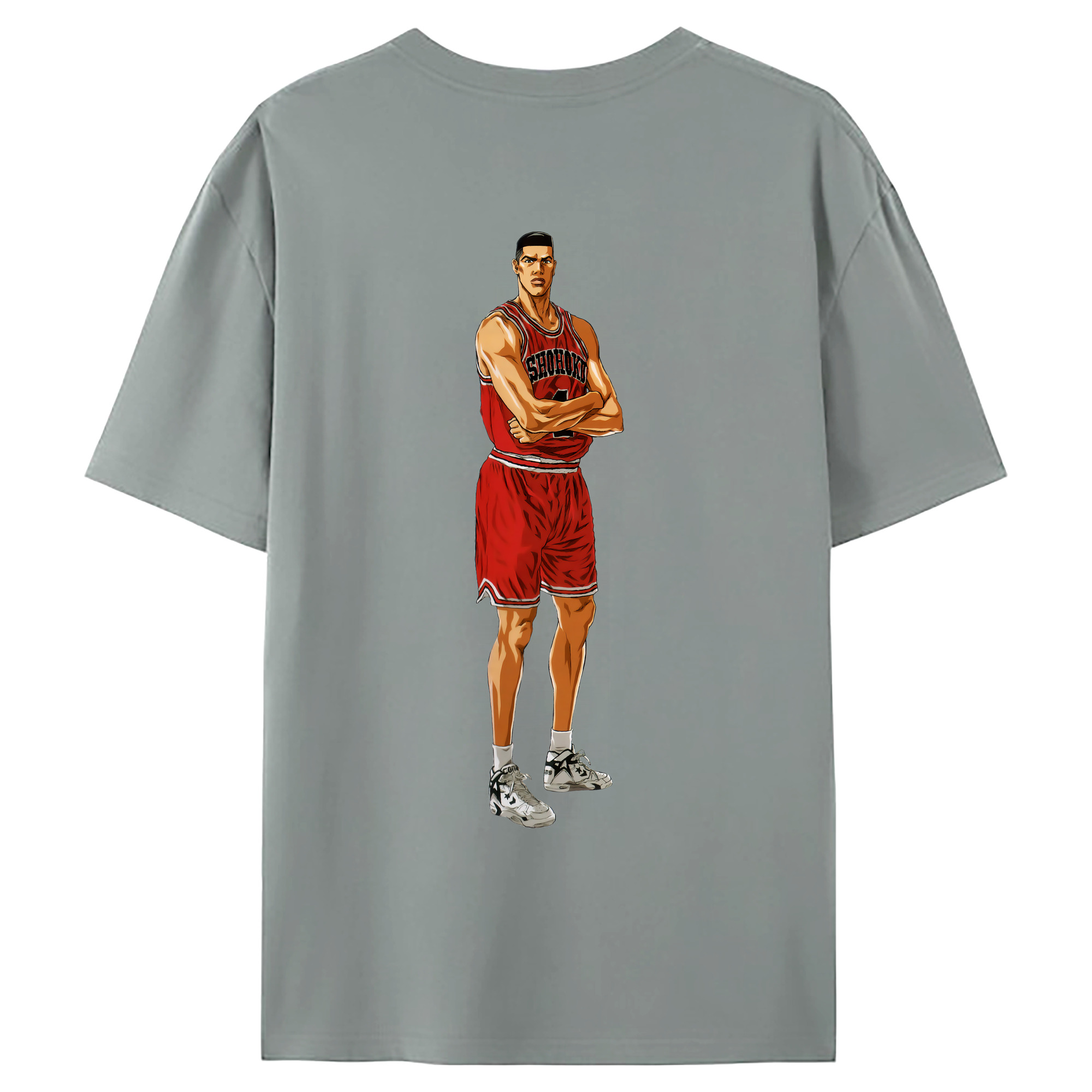 （画像用） SLAM DUNK／スラムダンク 綿100％ メンズ半袖Tシャツ（バックプリント） 通気性